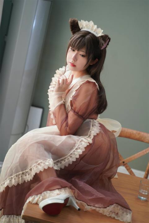 虎森森(嗷呜虎虎)-棕色透明女仆 [35P-229MB]