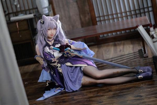 雪琪SAMA Vol.48 刻晴·绝对领域的破痕 Cosplay写真第 6 张