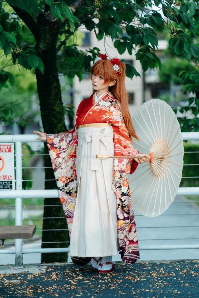 蠢沫沫 EVA 明日香 和服 Cosplay写真第 14 张