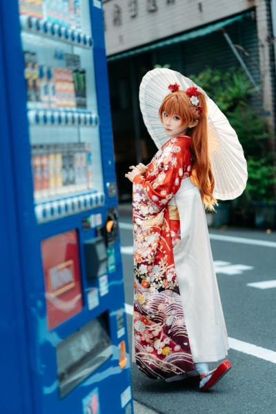 蠢沫沫 EVA 明日香 和服 Cosplay写真第 26 张