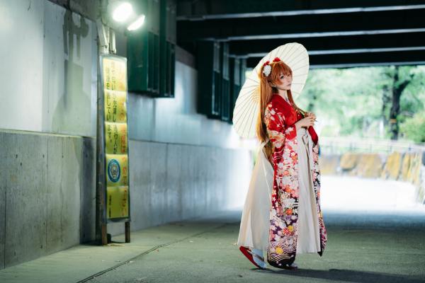 蠢沫沫 EVA 明日香 和服 Cosplay写真第 2 张
