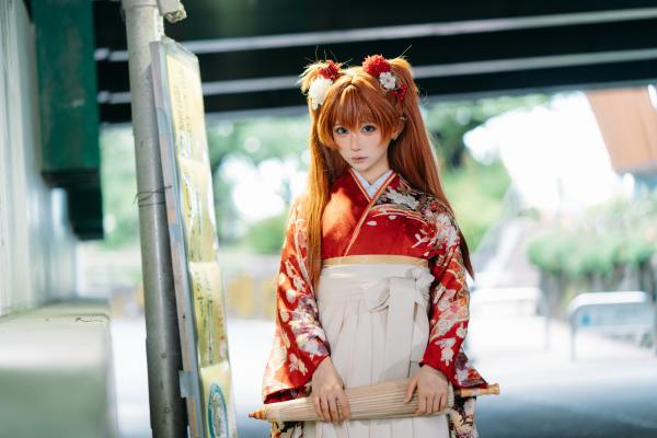 蠢沫沫 EVA 明日香 和服 Cosplay写真第 6 张